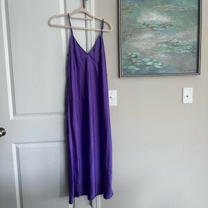Satin Purple Maxi Dress